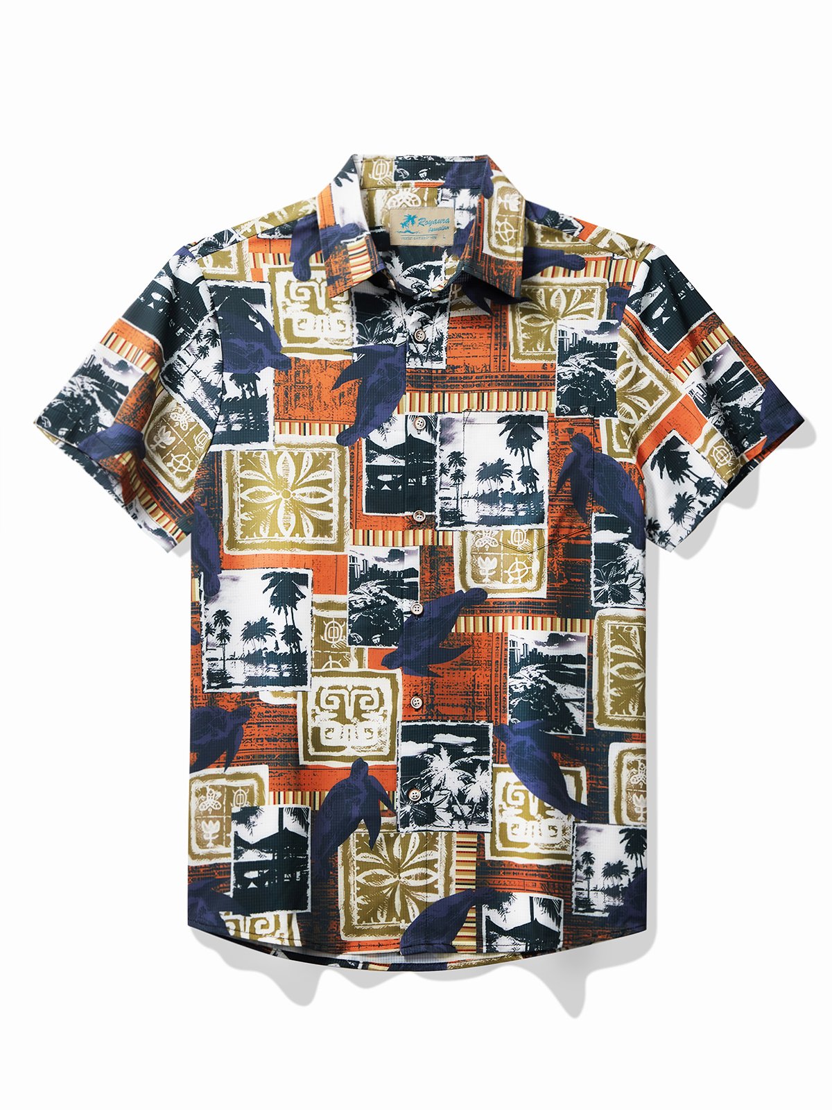 JoyMitty Beach Vacation Brown Men's Hawaiian Cool Ice Shirts