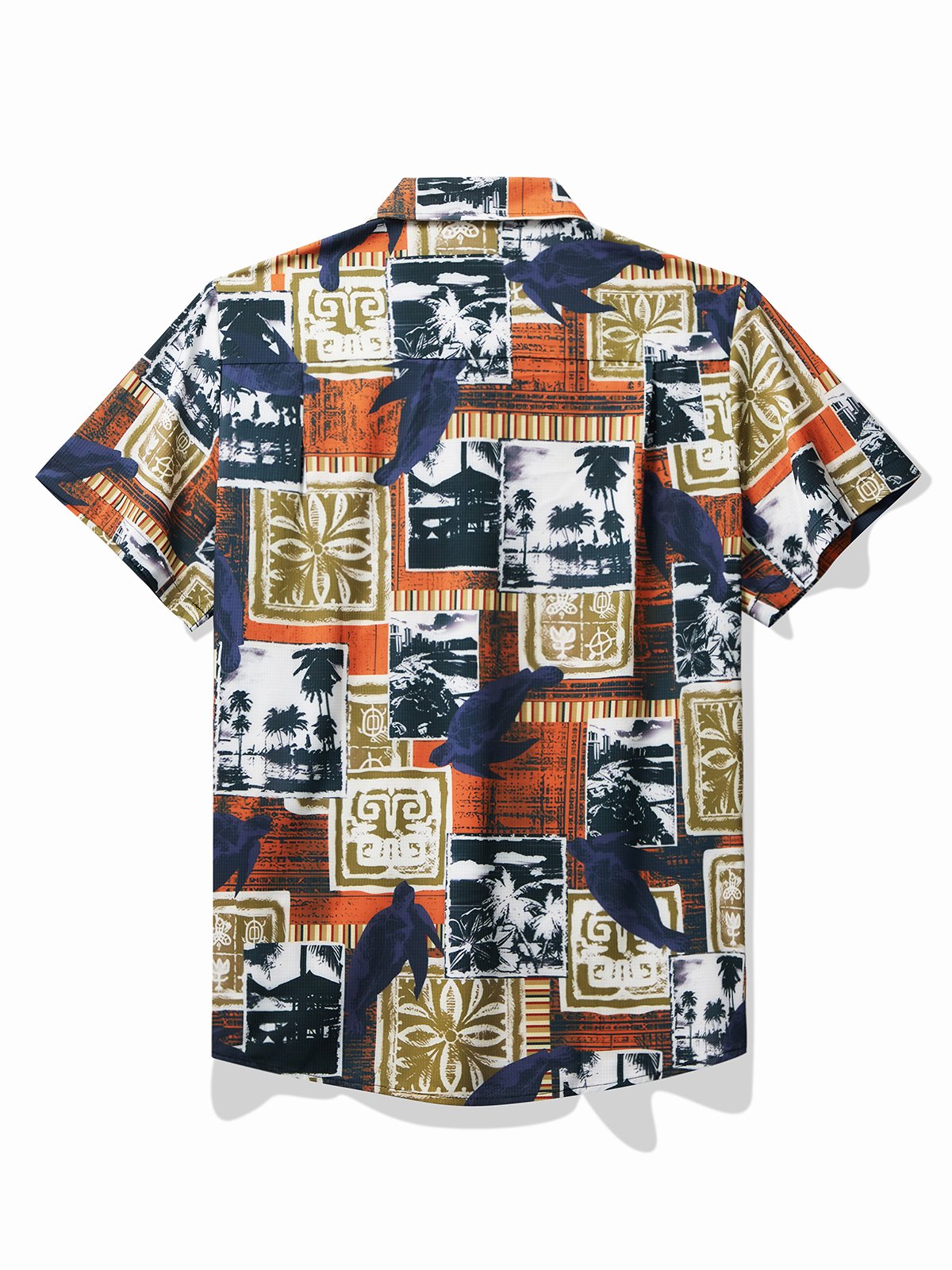 JoyMitty Beach Vacation Brown Men's Hawaiian Cool Ice Shirts