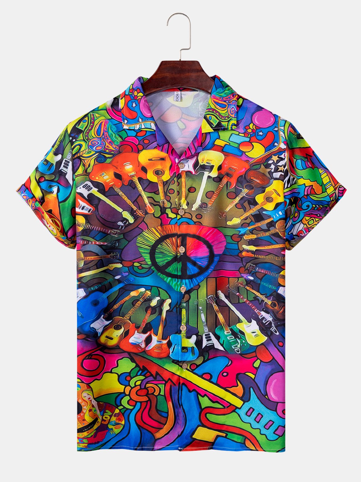 Printed Ombre Shirt Collar Shirts & Tops