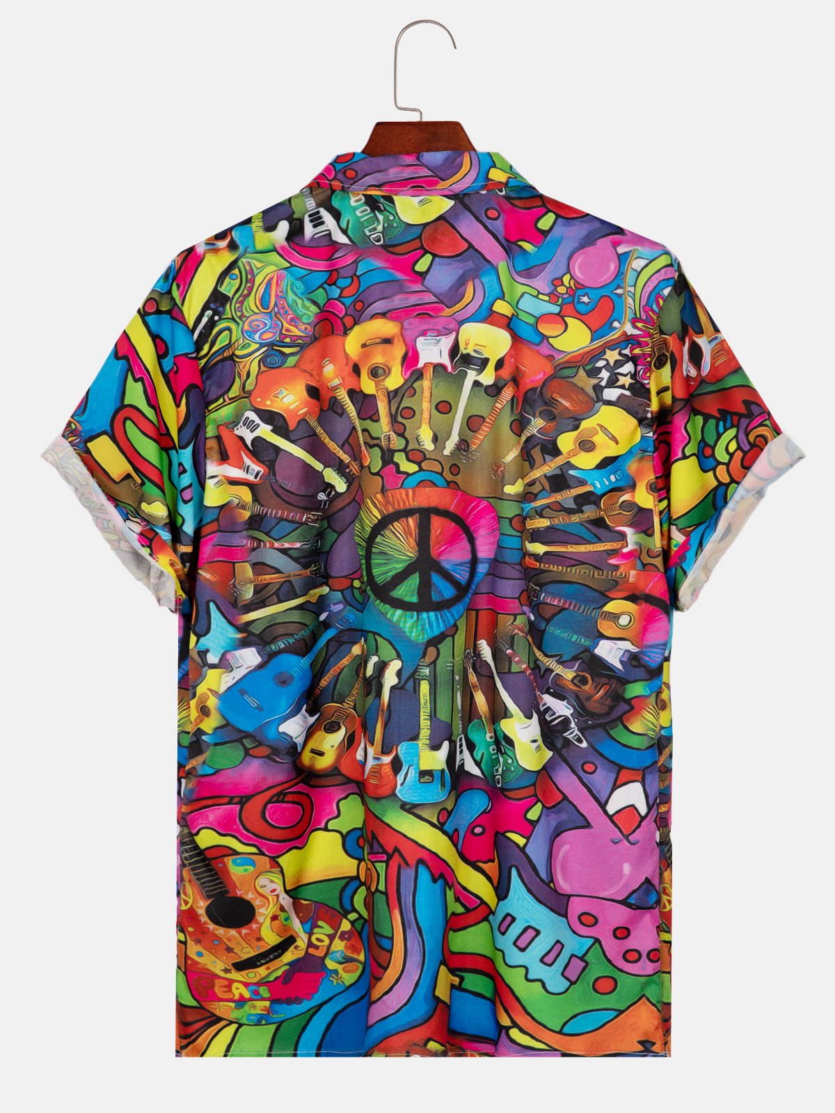 Printed Ombre Shirt Collar Shirts & Tops