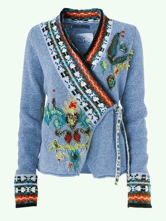 Lightgreen Casual V Neck Floral Shirt & Top
