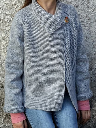 Solid Long Sleeve Casual Sweater coat