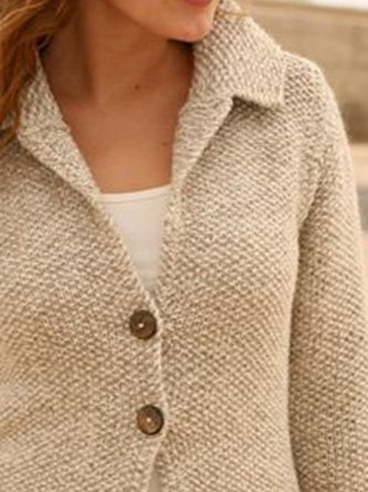 Vintage Buttoned Cotton-Blend Knit coat