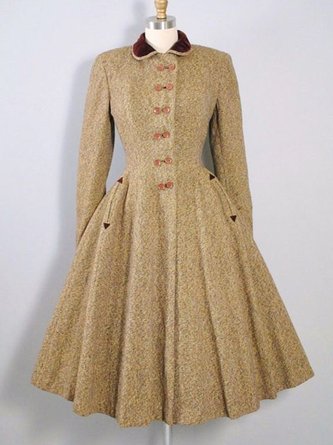 Tweed Vintage Long Sleeve Overcoat
