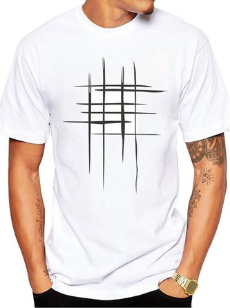 Men's Striped Casual Short Sleeve T-Shirt