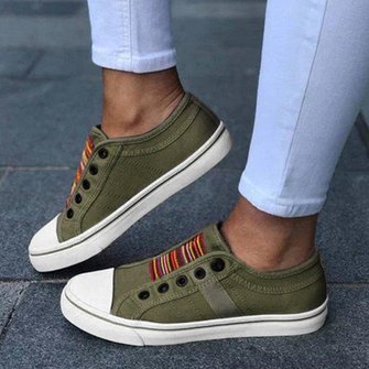 Women Sports Fabric Daily Slip On Sneakers