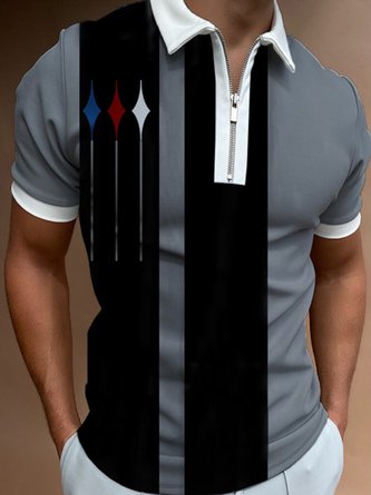 Men's Geometric Billiard Shirt POLO