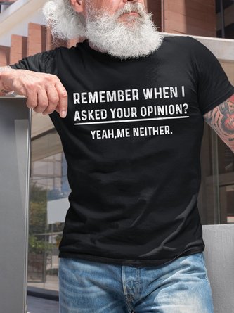 Funny text print round neck short sleeve T-shirt