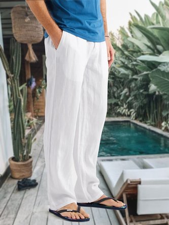 Men's Cotton Linen Style Casual Trousers