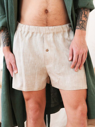 Cotton Linen Style American Casual Linen Vacation Comfortable Beach Shorts