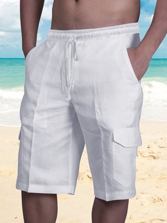 Multi-Pocket Tie Cargo Shorts Pants