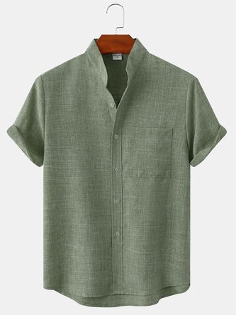 Cotton And Linen Casual Men’ Shirts