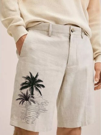 Hawaiian Coconut Straight Waist Casual Shorts