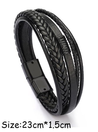 Men's Fashion Leather Cord Hand Woven Ethnic Bracelet