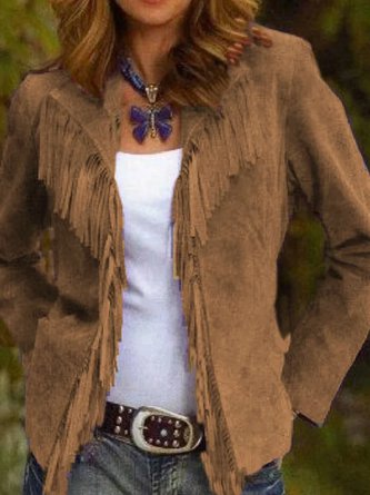 Purple Lapel Long Sleeve Jacket