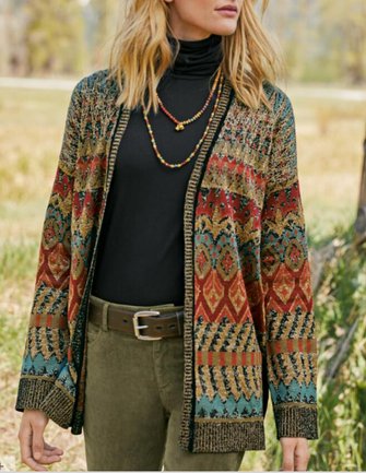 Knitted Others Vintage Sweater Coat