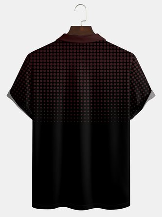 Polka Dot Gradient Buttons Short Sleeve Polo