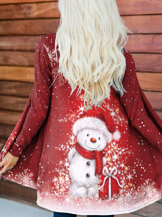 Christmas Jersey Cardigan Coat