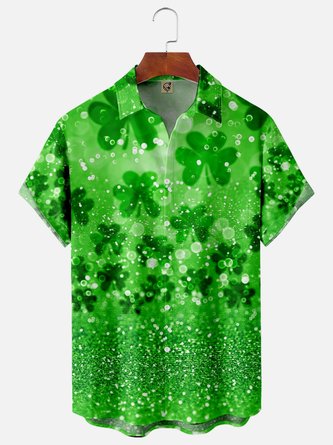 St. Patrick's Day Sharmark Chest Pocket Short Sleeve Casual Shirt
