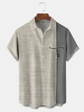 Shading The Crucifix Chest Pocket Short Sleeve Shirt
