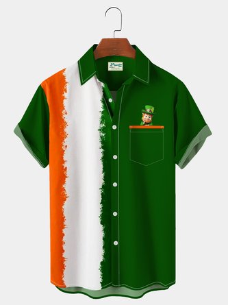  St. Patrick's Day Irish Green Shamrock Hawaiian Men's Short Sleeve Shirt