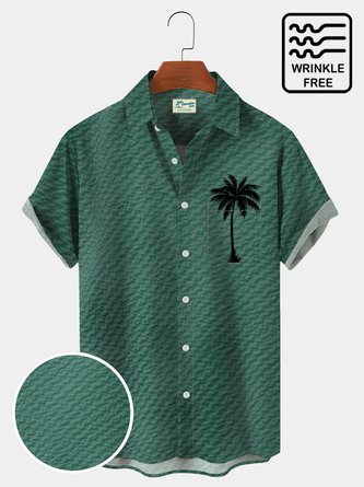  Hawaiian Basics Coconut Texture Print Breast Pocket Hawaiian Shirt Plus Size Shirt