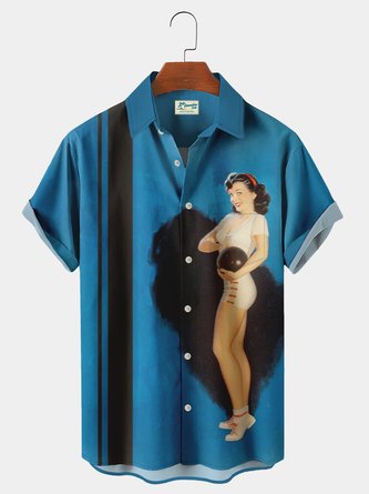  Vintage Bowling Hawaiian Shirt Plus Size Vacation Shirt