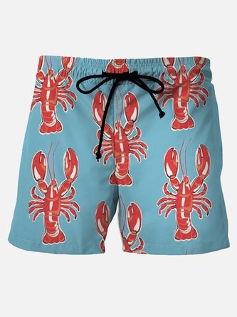  Vintage Orleans Mardi Gras Men's Board Shorts Lobster Art Stretch Plus Size Shorts
