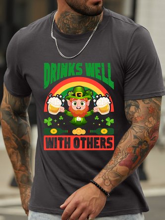 Lilicloth X Jessanjony St. Patrick's Day Drinks Well with Others Men's T-Shirt