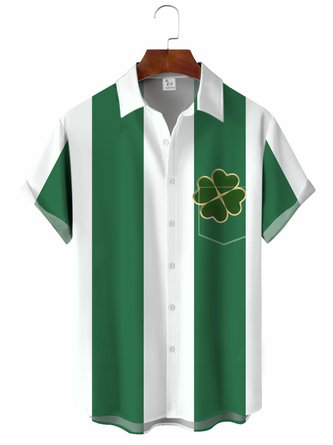 Men's St. Patrick Stripe Vintage Bowling Shirt