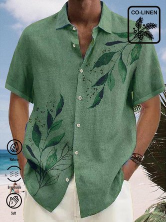  Cotton Hemp Plant Leaf Vintage Shirt Plus Size Shirt