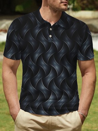 Art Texture Print Beach Hawaiian Big & Tall Aloha Golf Polo Shirt
