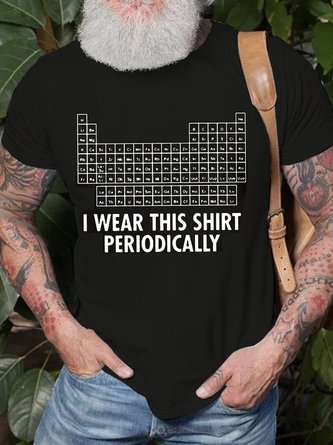 Royaura Men's I Was This Shirt Periodically List Of Chemical Elements Funny Graphic Printing Text Letters Cotton Casual Loose T-Shirt