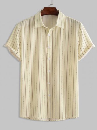 Lines Pattern Short Sleeves Shirt