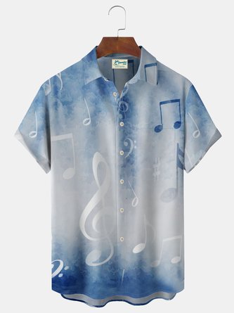 Royaura Gradient Note Men's Pocket Button Shirt