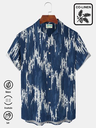 Royaura Casual Fringe Cotton-Linen Artistic Texture Men's Breathable Natura Plus Size Aloha Shirts Custom Shirt