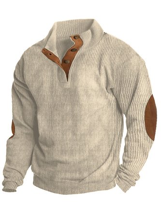 JoyMitty Men's Basic Corduroy Vintage Button Hoodie