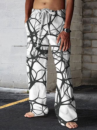 JoyMitty Retro Geometric Print Men's Casual Pants