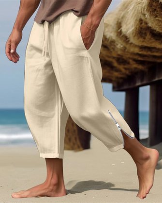 JoyMitty Men's outdoor beach party loose elastic waist trousers