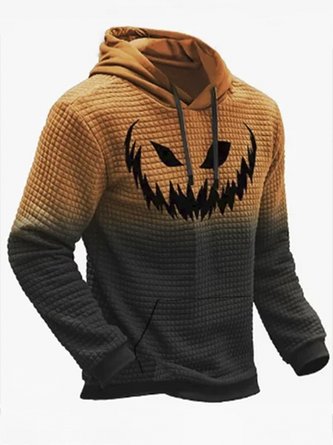 JoyMitty Halloween Ombre Holiday Print Oversized Hooded Sweatshirt