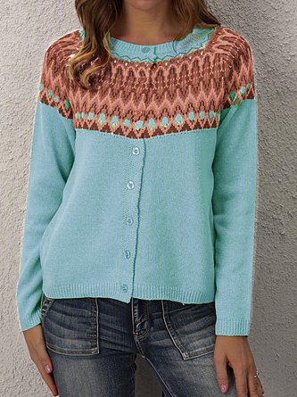 Casual Printed Sweater coat