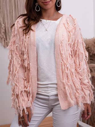 Casual Fringed Sweater coat