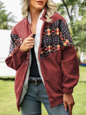 Vintage Floral Shift Shawl Collar Jacket