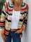 JOYMITTY Women Multicolor Plus size Long Sleeve Casual Striped Outerwear M L XL XXL 3XL