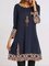 CLEARANCE Color Block Round Neckline Above Knee A-line Dress