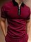 Men's Zipper Colorblock Short Sleeve POLO Shirt