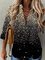 CLEARANCE Women Christmas Xmas Elegant Fashion Loosen Shirt Collar Ombre Shirts & Tops