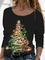 CLEARANCE Christmas Xmas Tree Casual crew neck top t-shirt female