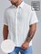 Men's Seersucker Wrinkle-Free Solid Color Casual Basic Short Sleeve Shirt