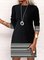 Casual Cotton Blends Crew Neck Long sleeve Knit Dress